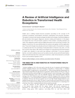 人工智能和机器人技术在转型医疗生态系统中的应用综述